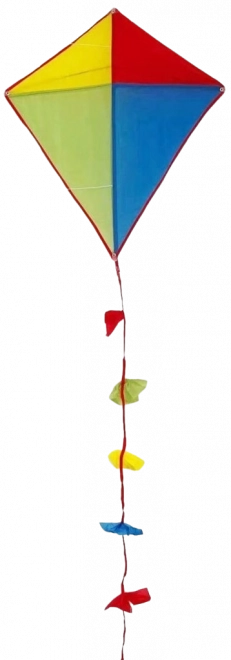 Farverig flyvende drage af nylon 70x60 cm