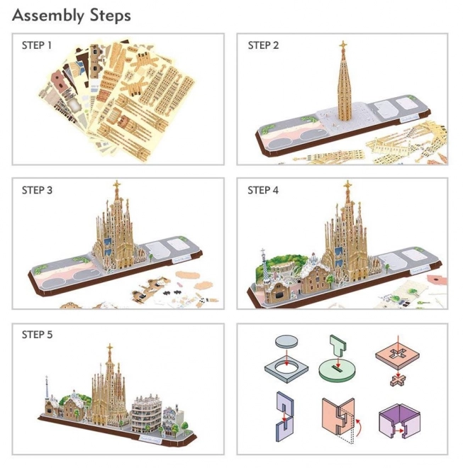 3D puslespil City Line Barcelona