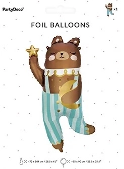 Foliebalon med bamse 72 x 104 cm