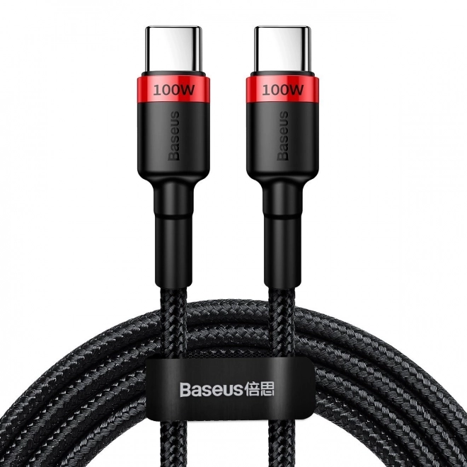 USB-C kabel til hurtig opladning Baseus Cafule 100W rød sort