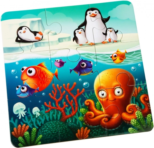 Tre billeder med stigende sværhedsgrad