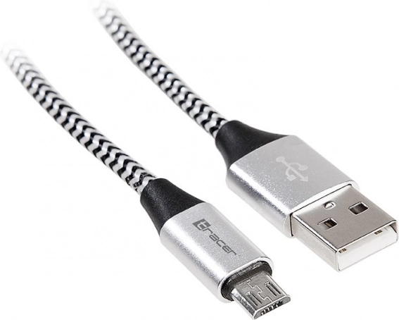 USB-kabel 2.0 AM-micro 1 m sort-sølv