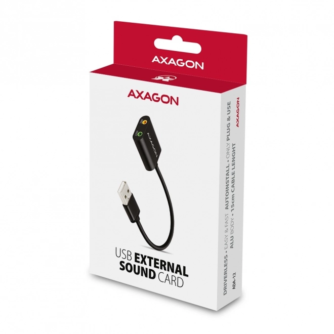 Ekstern lydkort USB 2.0 48kHz/16-bit stereo Axagon