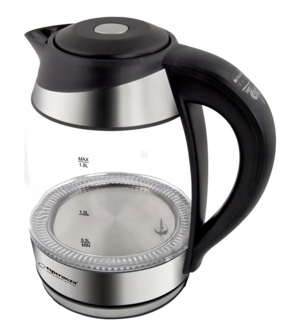 Elkedel Seine 1,7 l af sort glas med LED-belysning og temperaturregulering