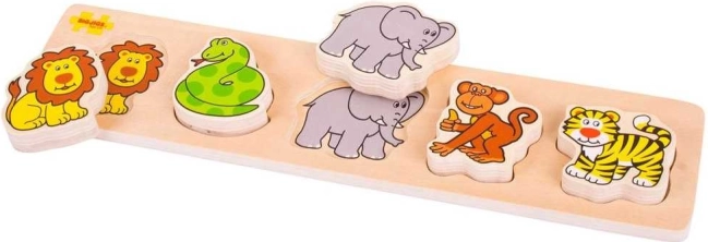 Bigjigs Baby træ safari puslespil