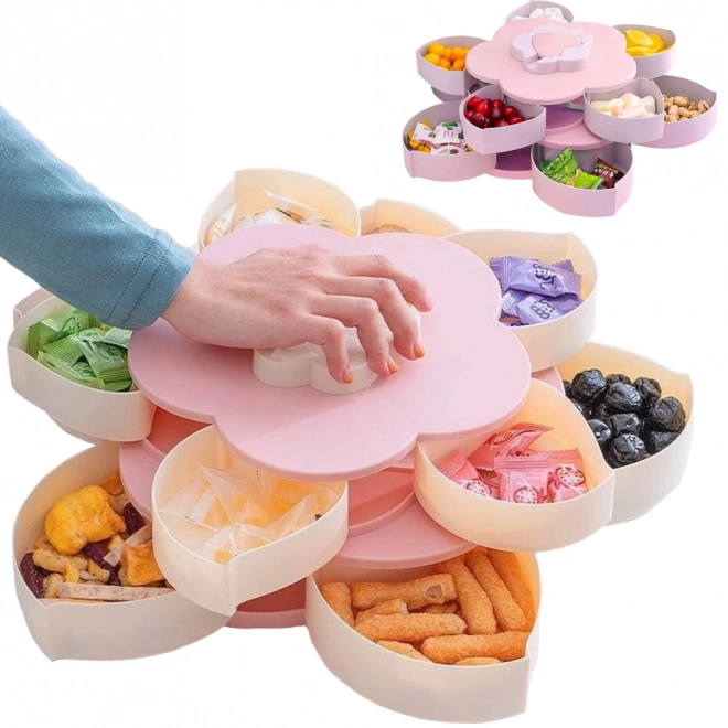 Roterende snackorganisator 2i1 med telefonholder