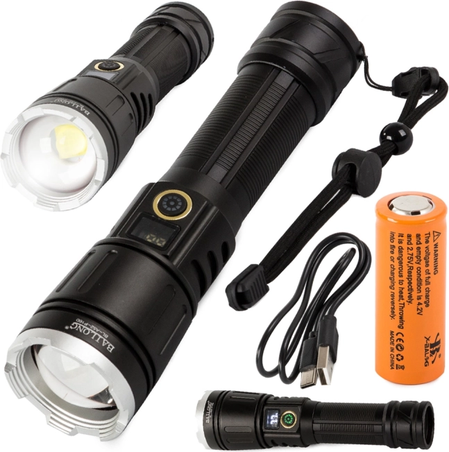 Militærlommelygte med Cree XHP160 LED og zoom