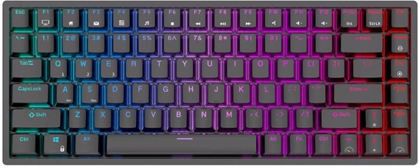 Trådløs mekanisk tastatur Royal Kludge RK84 med RGB-belysning og røde kontakter