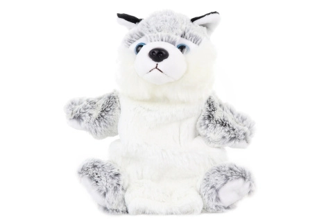 Plys Hund Husky hånddukke 25 cm