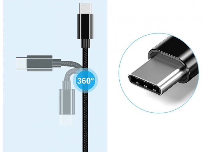 USB-C til USB-A 3.0 OTG adapter med flettet kabel