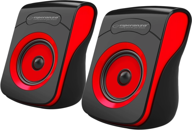 USB-højttalere 2.0 FLAMENCO sort–rød