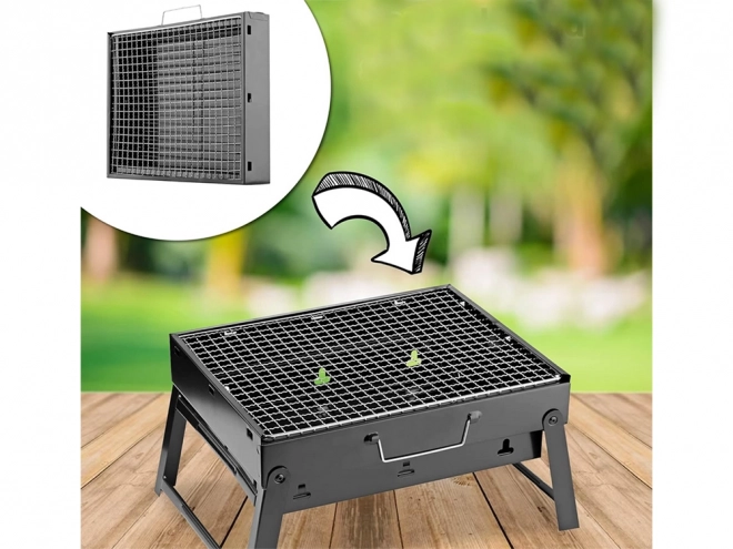 Bærbar sammenklappelig kulgrill til camping og BBQ