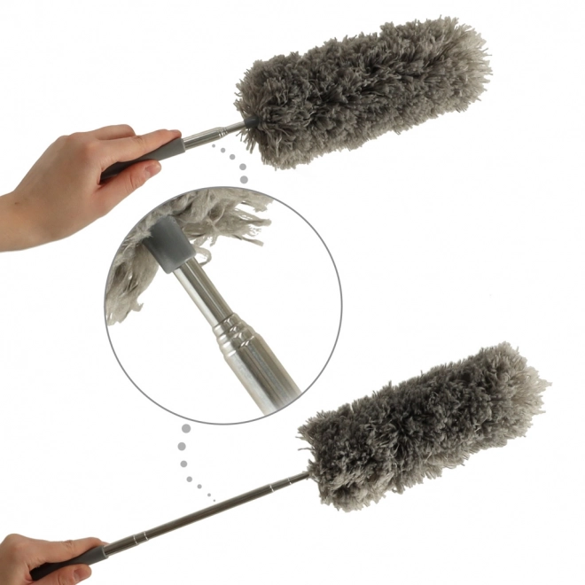 Grå teleskopisk støvekost af mikrofiber
