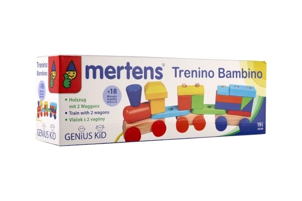 Farverig trætog med vogne fra Mertens