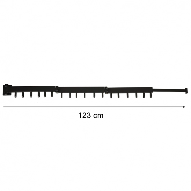 Vægmonteret foldetørrestativ til tøj sort 123 cm