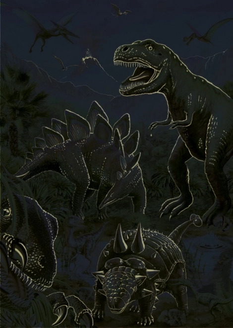 Lysende puslespil dinosaurernes verden 100 XL brikker