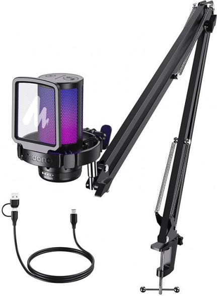 Gaming USB-mikrofon Maono DGM20S med arm og RGB-belysning