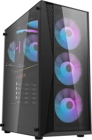 Computer kabinet Darkflash DK352 Plus med 4 blæsere (sort)