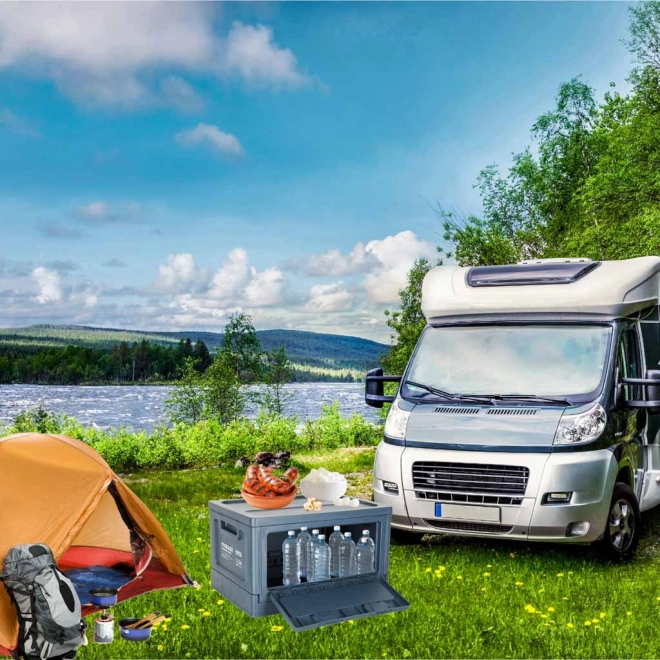 Campingkasse - foldbar boks 25l blå