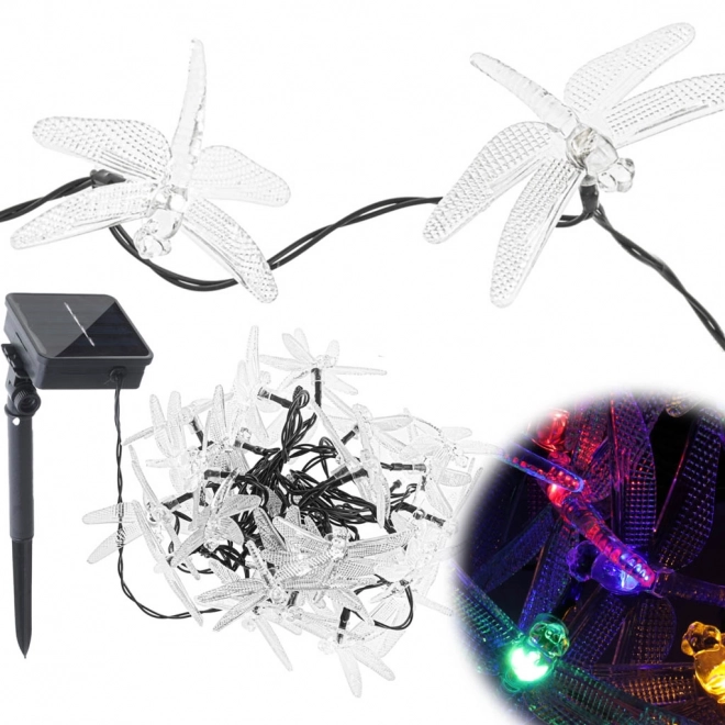 Solardrevet havebelysning guldsmed 6,5 m 30LED flerfarvet