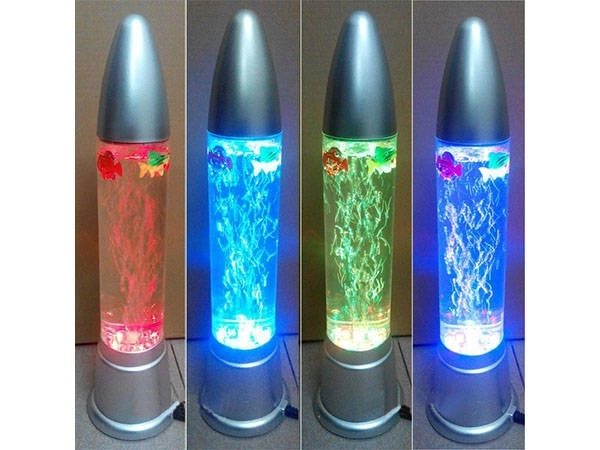 Vandlampe med fisk