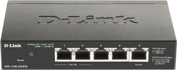 Smart switch DGS-1100-05PDV2 5xGE (2xPoE)