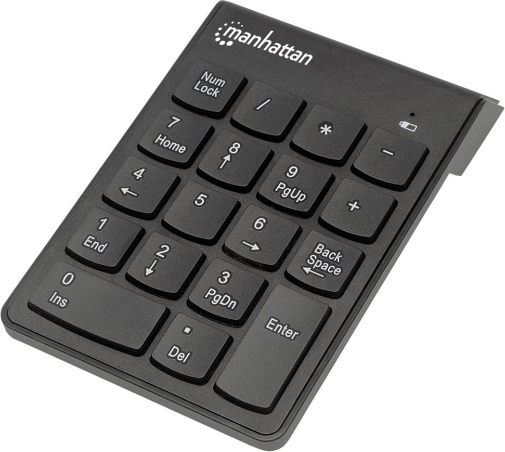 Trådløst numerisk tastatur med 18 taster, sort