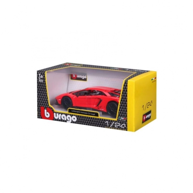 Metalmodel Bburago Lamborghini Aventador rød 1:24