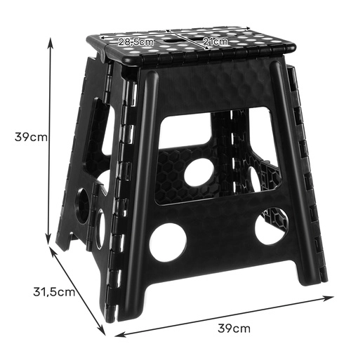 Sammenklappelig skammel sort-hvid 39 cm
