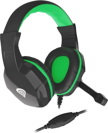 Gamingheadset GENESIS Argon 100 med mikrofon sort‑grøn