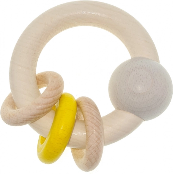 Hess træ-rangle med kugle og ringe gul