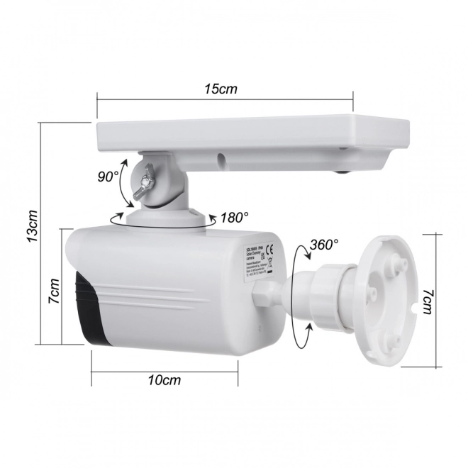 Solcelledrevet dummy kamera med blinkende diode