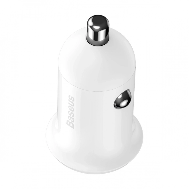 Biloplader 2x USB Baseus, 4,8A, hvid