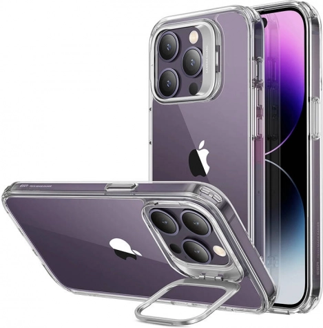 ESR etui med stativ til iPhone 14 Pro gennemsigtig