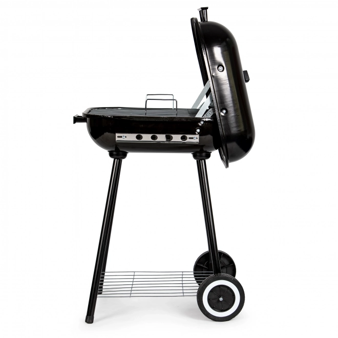 Havegrill med vippelåg + hjul