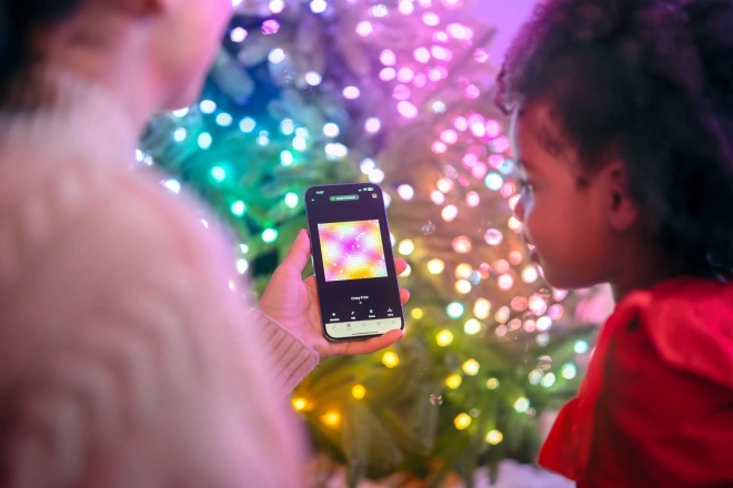Kæder af smarte dekorative lys USB-C (Candies) 100 LED RGB, stearinlys, grøn ledning, 6 m