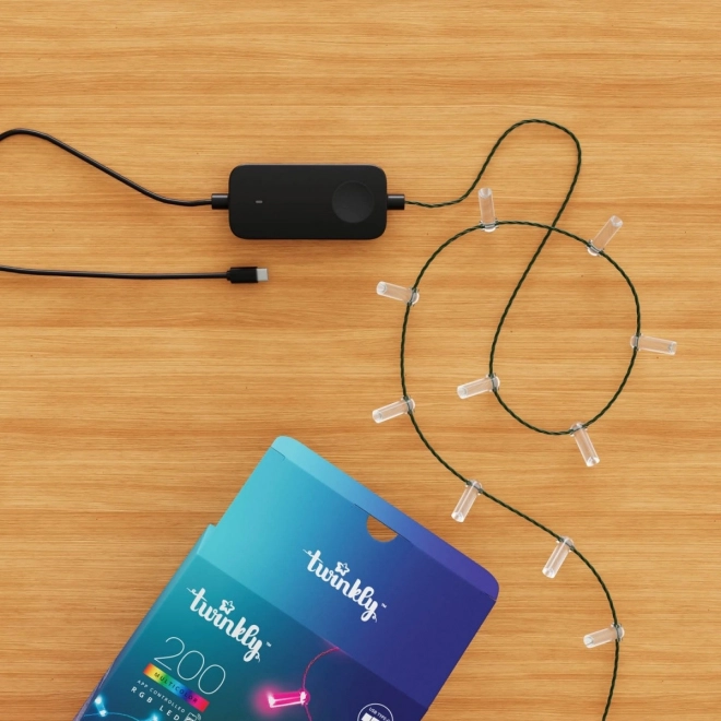 Kæder af smarte dekorative lys USB-C (Candies) 100 LED RGB, stearinlys, grøn ledning, 6 m