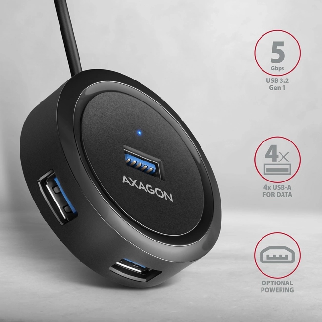 USB hub 4 porte USB 3.2 Gen 1 rund