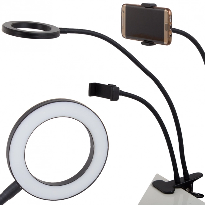 Skrivebord LED lampe med telefonholder
