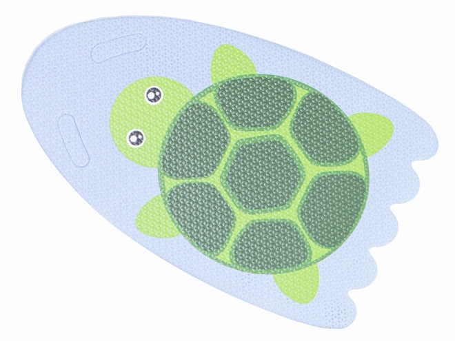 Tavle med svømmeinstruktioner for skildpadde i poolen