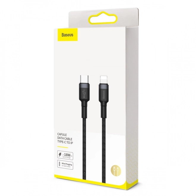 Kabel Baseus Cafule USB-C til Lightning 18W rød-sort