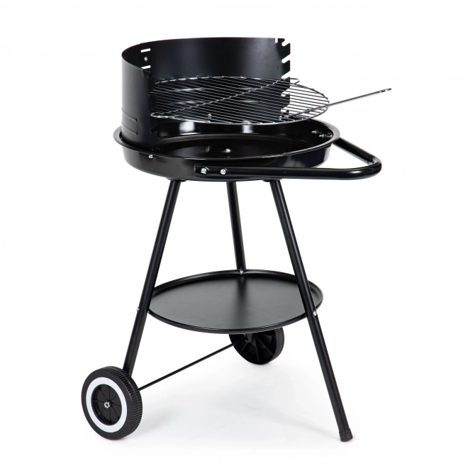 Rund havegrill med justerbar rist