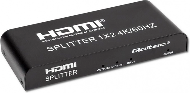 Aktiv HDMI-splitter 1x2 4K/60 Hz QOLTEC