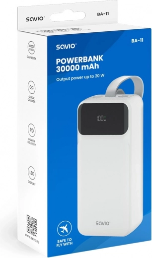 Enorm kapacitet på 30000 mAh til dage uden stikkontakt