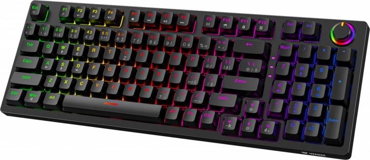 Mekanisk RGB-tastatur for sikker tastaktivering
