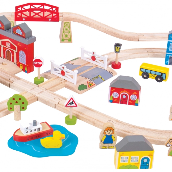 Bigjigs Rail Træjernbane by og landsby 101 dele