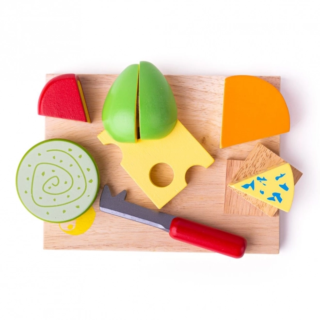 Bigjigs Toys træ ostesæt på bræt