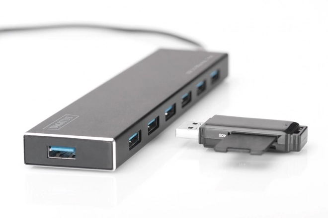 USB 3.0 hub med 7 porte, aluminium