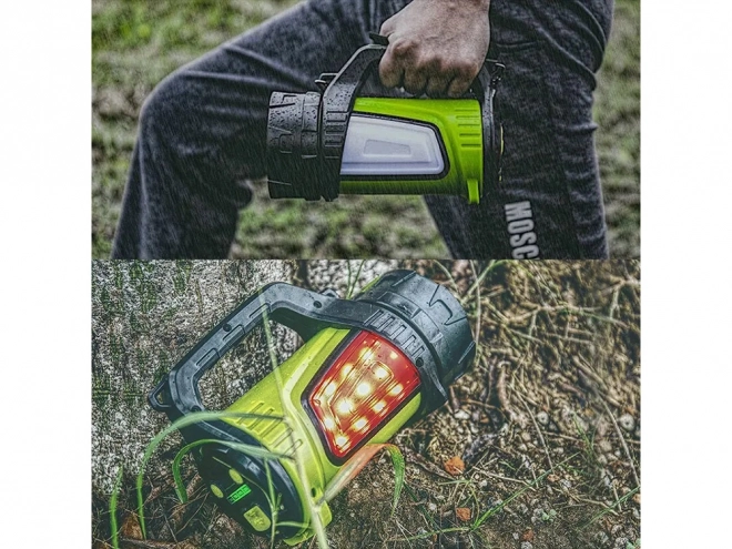 Genopladelig LED lommelygte med powerbank til camping