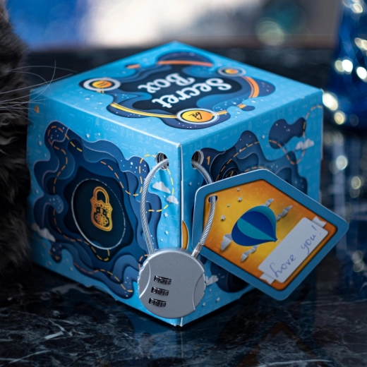 Låselig mystisk æske med justerbar kode